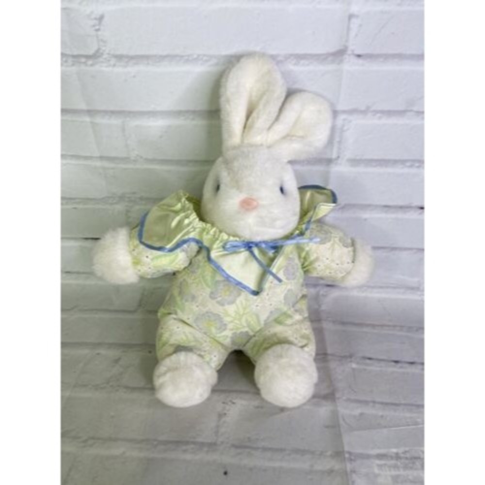 Dan Dee International Easter Bunny Rabbit Plush Stuffed Animal Floral Green Blue